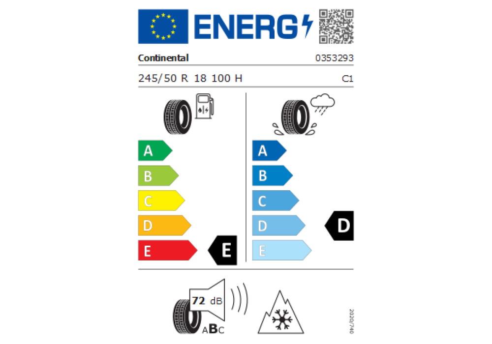 CONTINENTAL 245/50R18 CONTI WINTER CONTACT TS810S 100H SSR TL