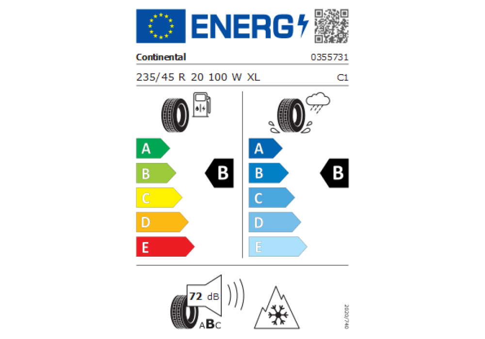 CONTINENTAL 235/45R20 ALL SEASON CONTACT 100W XL FR TL