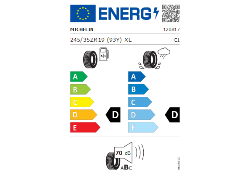 MICHELIN 245/35R19 PILOT SPORT 93Y BMW DT1 CONNECT XL