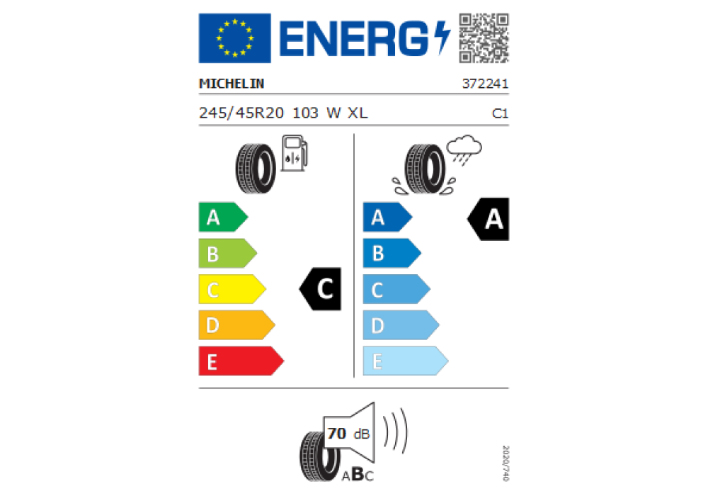 MICHELIN 245/45R20 LATITUDE SPORT 3 103W GRNX ZP XL