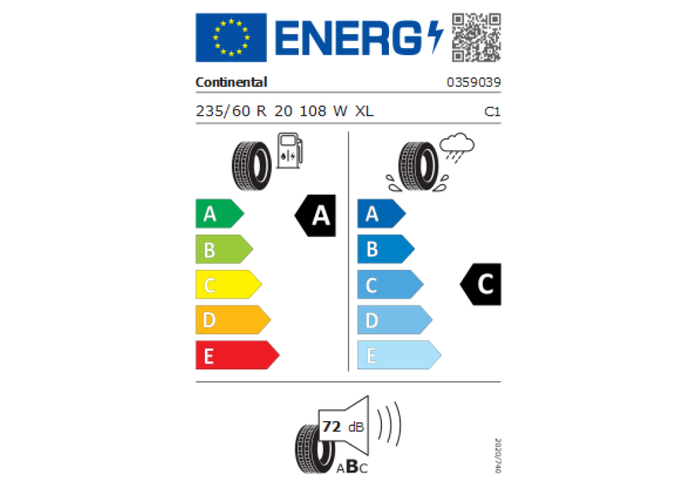CONTINENTAL 235/60R20 CONTI CROSS CONTACT LX SPORT 108W XL FR TL