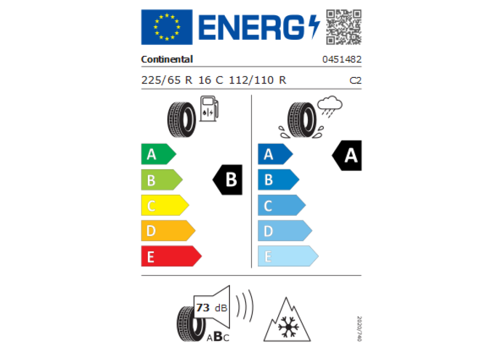 CONTINENTAL 225/65R16 VANCONTACT FOUR SEASON 112/110R TL
