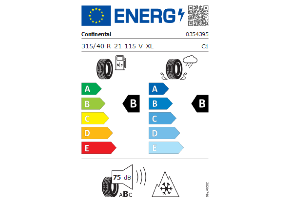 CONTINENTAL 315/40R21 CONTI WINTER CONTACT TS850P 115V XL FR TL
