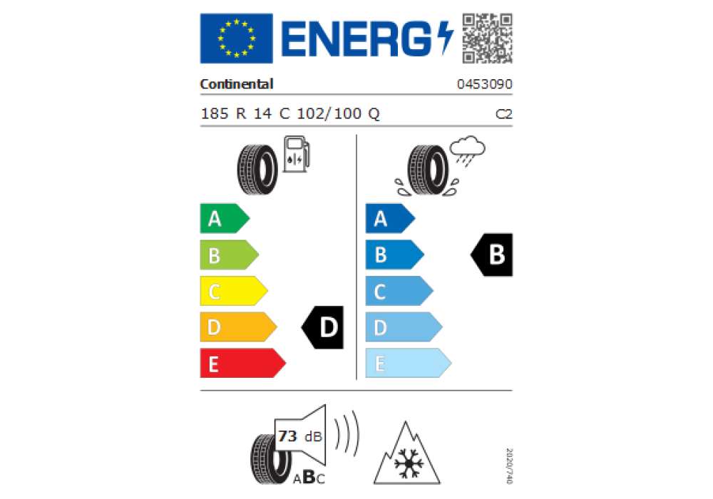 CONTINENTAL 185R14 VANCONTACT WINTER 102/100Q TL