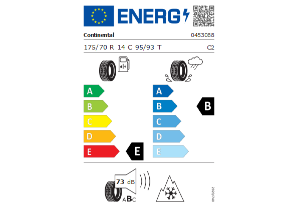 CONTINENTAL 175/70R14 VANCONTACT WINTER 095/093T TL