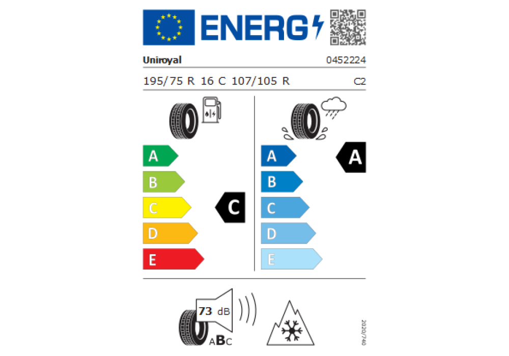 UNIROYAL 195/75R16 ALL SEASON MAX 107/105R TL