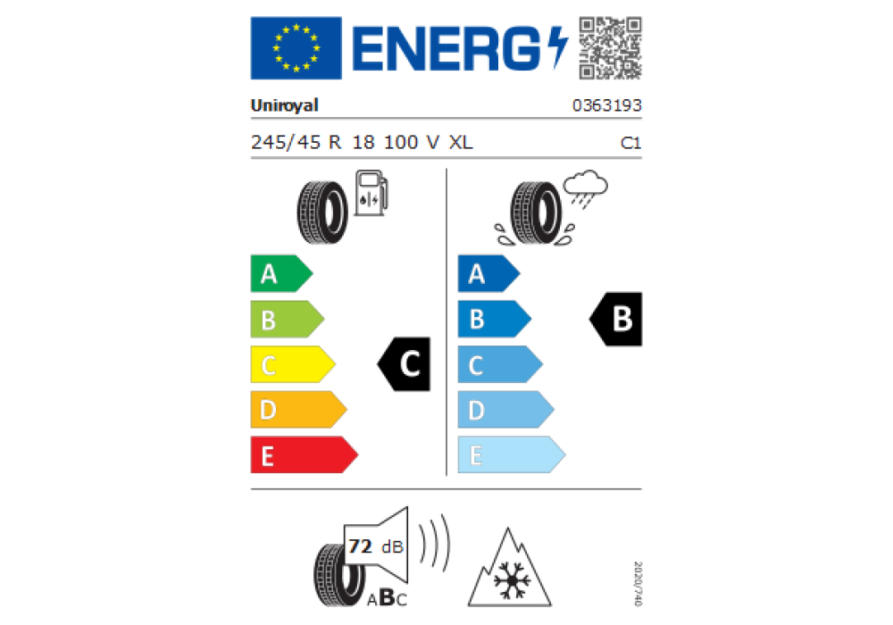 UNIROYAL 245/45R18 WINTER EXPERT 100V XL FR 3PMSFTL