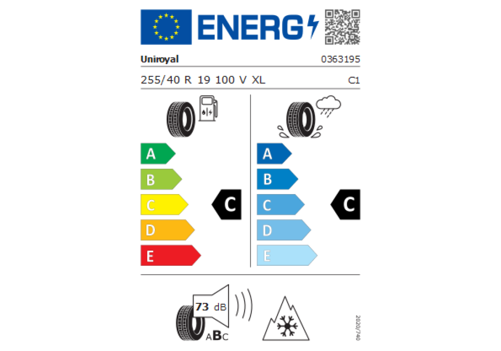 UNIROYAL 255/40R19 WINTER EXPERT 100V XL FR 3PMSFTL