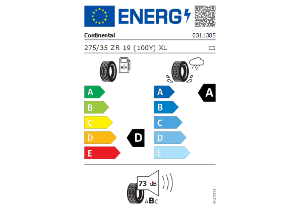 CONTINENTAL 275/35R19 CONTI SPORT CONTACT 7 100Y XL FR TL