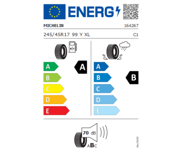 MICHELIN 245/45R17 PRIMACY 4 99Y MO XL